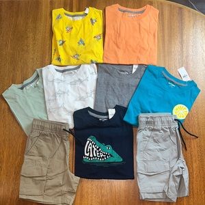 NWT Jersey Tees and Jogger Cargo shorts bundle, size S (6-7)